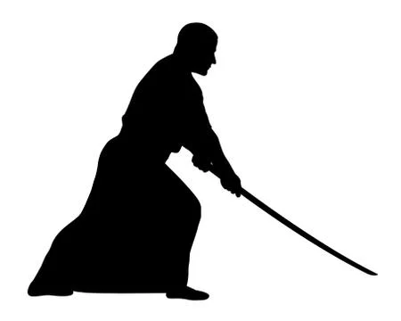 Aikido techniques with sword Stock Illustration