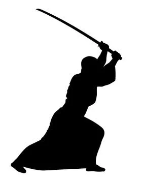 Aikido techniques with sword Stock Illustration