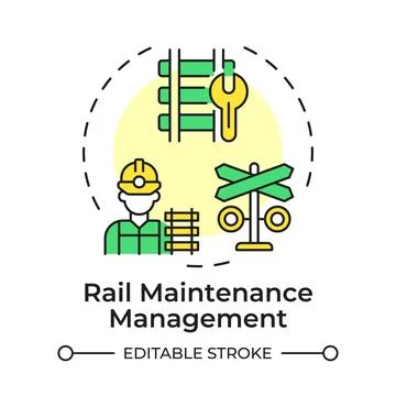 Ail maintenance management flat linear concept icon 库存插图