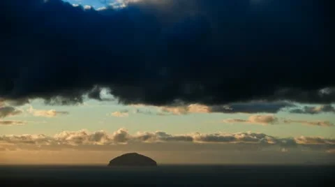 Ailsa craig sunset - timelapse Stock Footage 14902049
