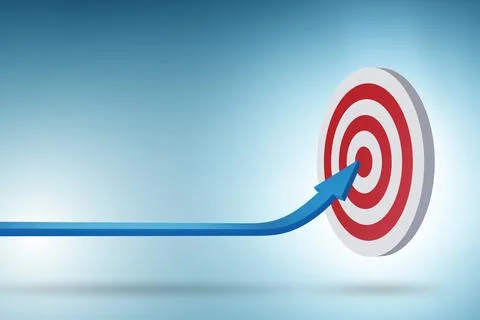 Aim and the arrow - 3d rendering Stock Illustration