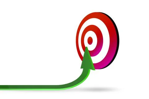 Aim and the arrow - 3d rendering Stock Illustration