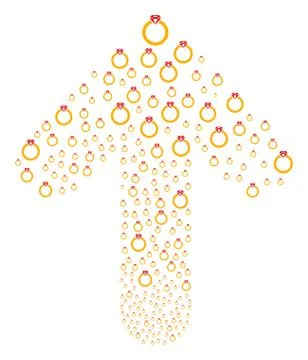 Up Aim Arrow Figure with Ruby Ring Stock Illustration