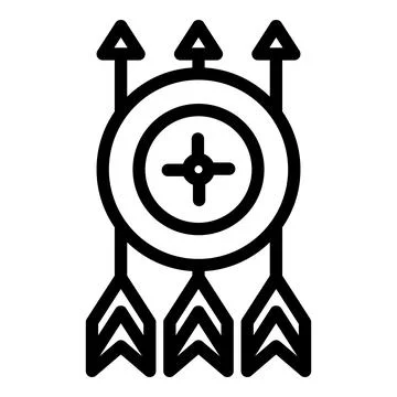 Aim arrow icon outline vector. Target dart Ilustração Stock