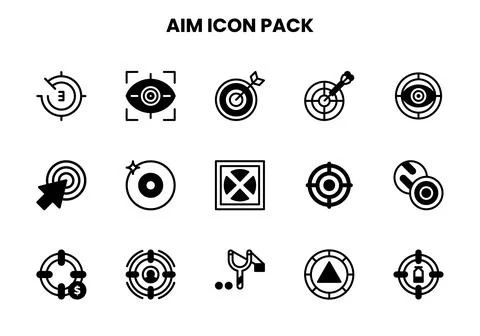Aim DuoTone Bundle Icons Pack Illustrazione stock