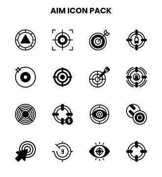 Aim DuoTone Icons Pack Stock Illustration
