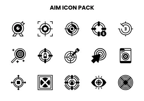 Aim DuoTone Icons Pack Stock Illustration