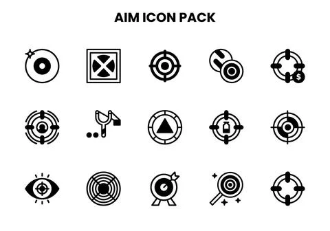 Aim DuoTone Vector Icons Pack Stock Illustration
