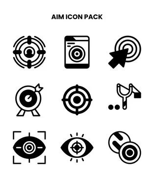 Aim DuoTone Vector Icons Pack Stock Illustration