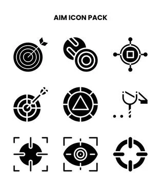 Aim Glyph Vector Icons Pack イラスト素材