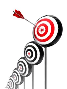 Aim higher targets row Stock Illustration