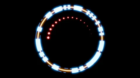 Aim HUD element target rings seamless loop 3d render. Analysing data, display 動画素材 289034046