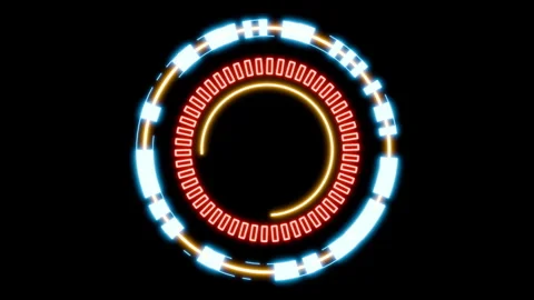 Aim HUD element target rings seamless loop 3d render. Analysing data, display Video stock 289034184