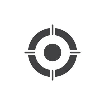 Aim icon vector, filled flat sign, solid pictogram 스톡 일러스트