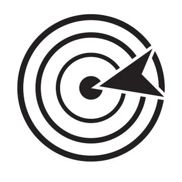 Aim icon on white background. accuracy symbol. pictograph of target sign. Stock Illustration