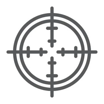 Aim line icon, focus and circle, target sign, vector graphics, a linear pattern Stock Illustration