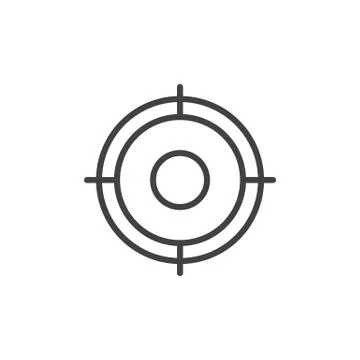 Aim line icon, outline vector sign, linear style pictogram Stock Illustration