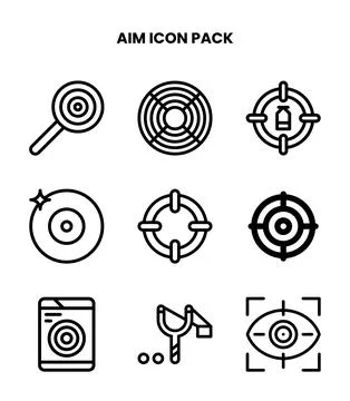 Aim Line UI Icons Pack Illustrazione stock