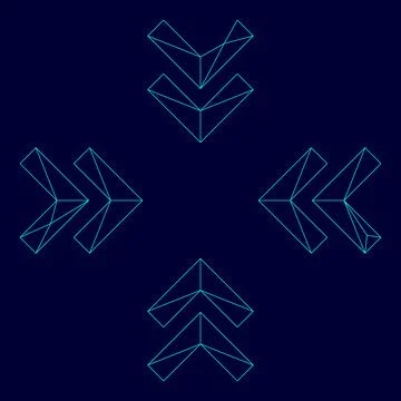 Aim or target from the arrows in low poly triangulation triangulated polygo.. Stock Illustration