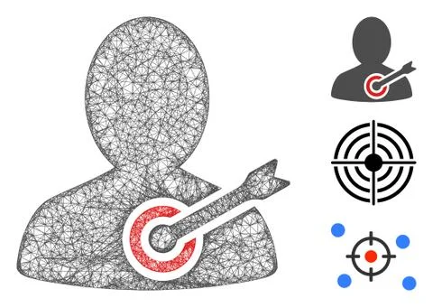 Aim Person Web Vector Mesh Illustration Stock Illustration