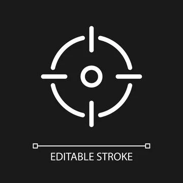 Aim pixel perfect white linear ui icon for dark theme Illustration