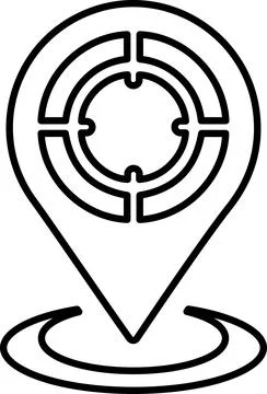 Aim, pointer, target outline icon. line art design Stock Illustration