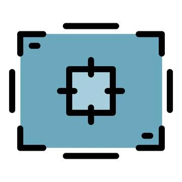 Aim record frame icon color outline vector Stock Illustration