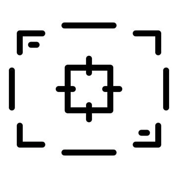 Aim record frame icon, outline style Stock Illustration