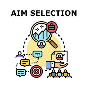 Aim selection choosing business strategy concept Stock Illustration