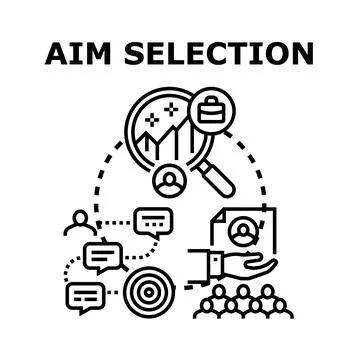 Aim selection choosing business strategy concept Stock Illustration