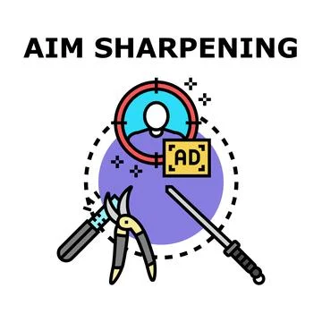 Aim sharpening and target audience improving concept Stock Illustration