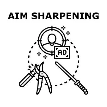 Aim sharpening and target audience improving concept Stock Illustration