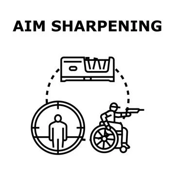 Aim sharpening concept for precision shooting and skill development Stock Illustration
