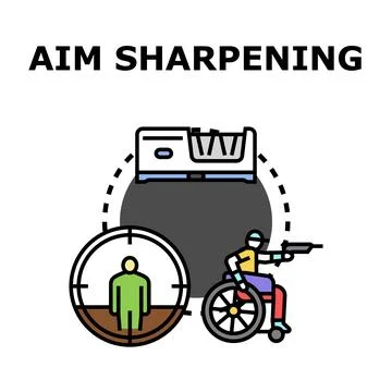 Aim sharpening concept for precision shooting and skill development Stock Illustration