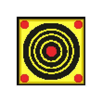 Aim shooting target pixel art vector illustration Stock Illustration