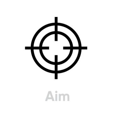 Aim Targets icon. Editable line vector. Illustrazione stock