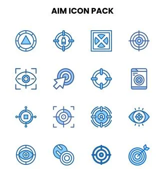 Aim Two Colour Graphics Icons Pack Stock Illustration