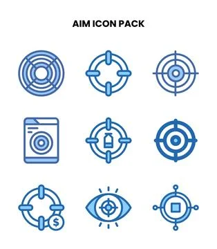 Aim Two Colour Graphics Icons Pack Illustrazione stock