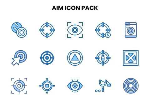 Aim Two Colour UI Icons Pack Stock Illustration