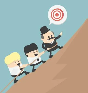 Aimed at the top of the mountain Stock Illustration