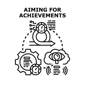 Aiming for achievements concept vector illustration process Stock Illustration