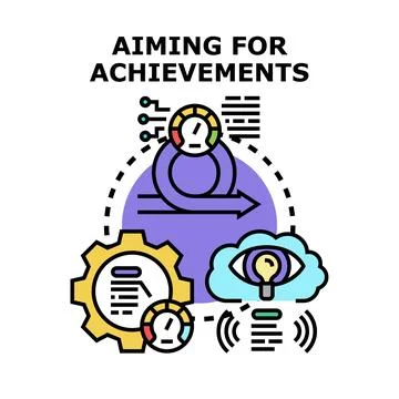 Aiming for achievements concept vector illustration process Stock Illustration