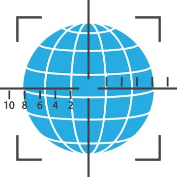 Aiming the globe Stock Illustration