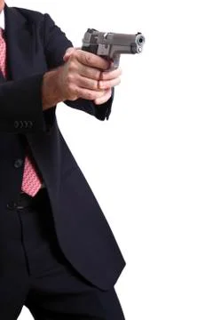 Aiming the gun Stock Photos