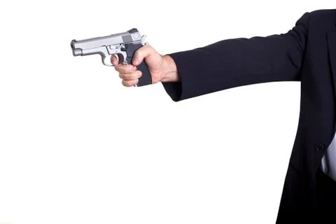Aiming the gun Foto stock