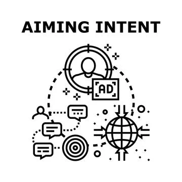 Aiming intent targeting audience for digital marketing strategy Stock Illustration