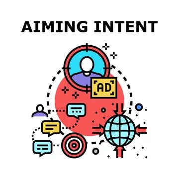 Aiming intent targeting audience for digital marketing strategy Stock Illustration