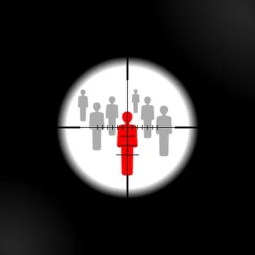 Aiming people - danger Stock Illustration