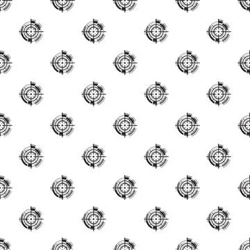 Aiming target crosshair seamless pattern on white background Stock Illustration
