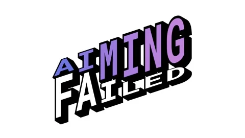 AIMING vs FAILED, 3D Text Animation in Isometric View with Opposite Word Motion Stock Footage 314263239